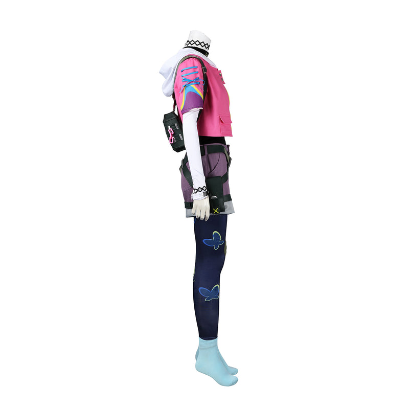 Valorant Clove Cosplay Costume Game Women Pink Uniform Set Tight Pants