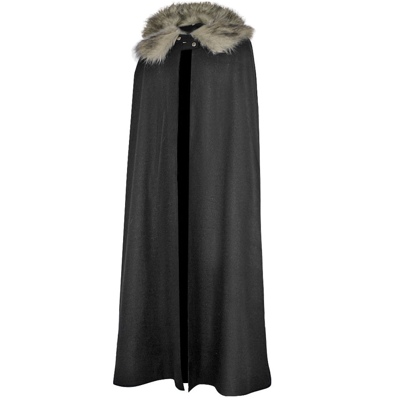 Vintage Shawl Cloak Medieval Renaissance Kings Cosplay Faux Fur Cape