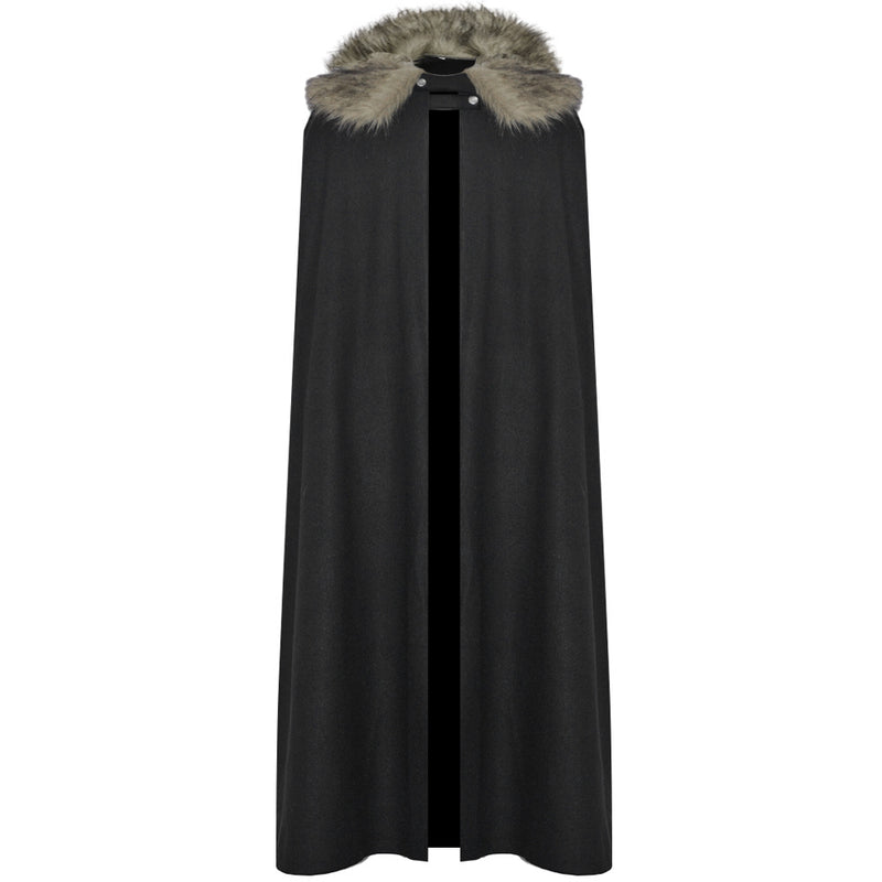 Vintage Shawl Cloak Medieval Renaissance Kings Cosplay Faux Fur Cape