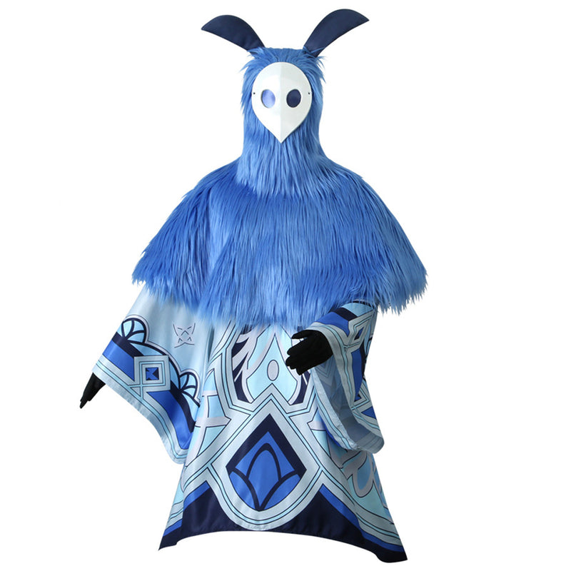 AwwwCos Genshin Impact Abyss Mage Hilichurl Cosplay Costume Suit Dress Halloween Outfit Uniform Robe with Plush Cape Hat Headwear