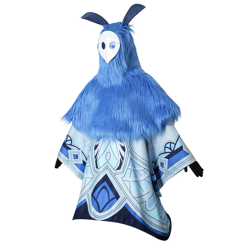 AwwwCos Genshin Impact Abyss Mage Hilichurl Cosplay Costume Suit Dress Halloween Outfit Uniform Robe with Plush Cape Hat Headwear