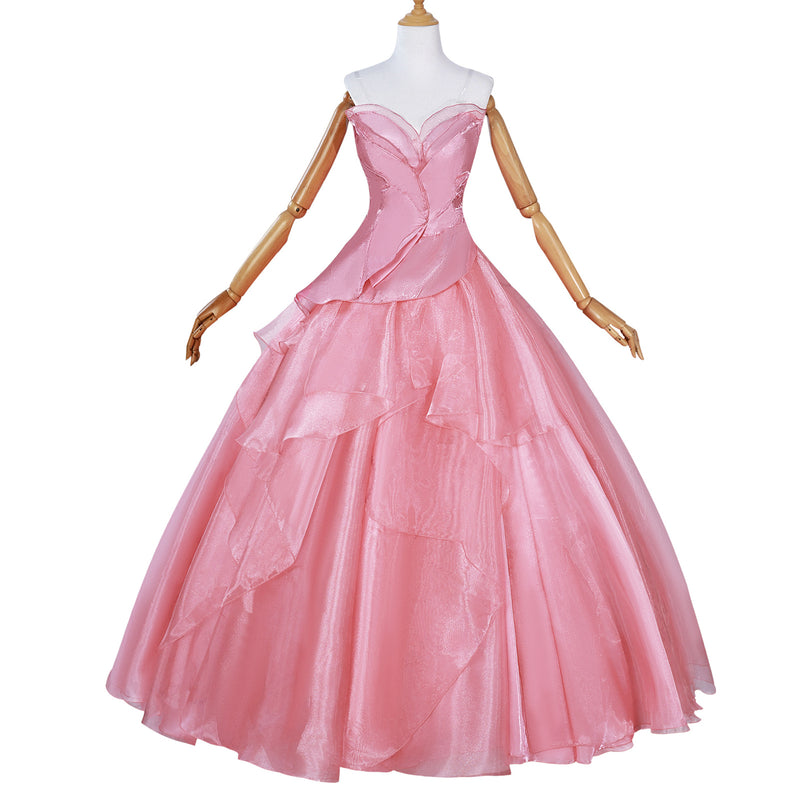 Wicked Cosplay Costume Glinda Pink Ball Gown Elphaba Witch Outfit