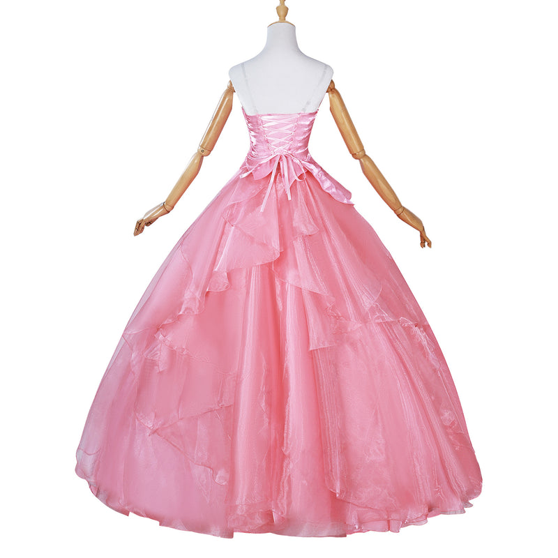 Wicked Cosplay Costume Glinda Pink Ball Gown Elphaba Witch Outfit