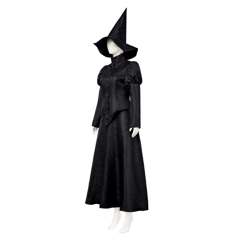 Wicked Elphaba Witch Cosplay Costume Women Black Medieval Dress Halloween Uniform