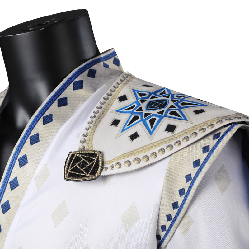 Wish King Magnifico Cosplay Costume Men White Starry Sky Cloak Palace Dress