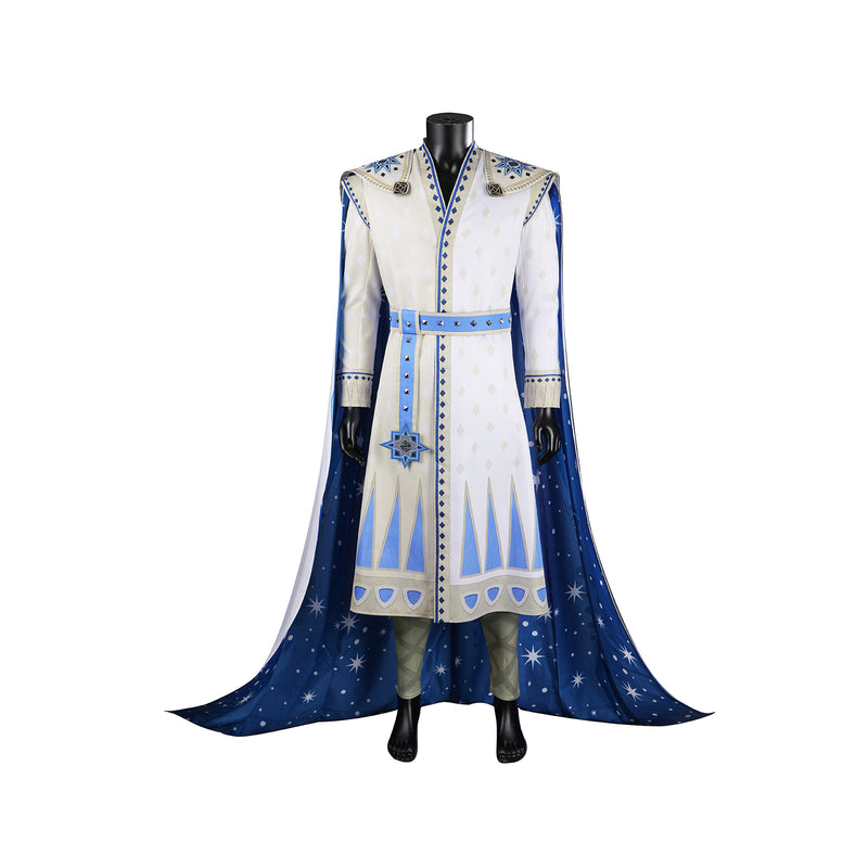 Wish King Magnifico Cosplay Costume Men White Starry Sky Cloak Palace Dress