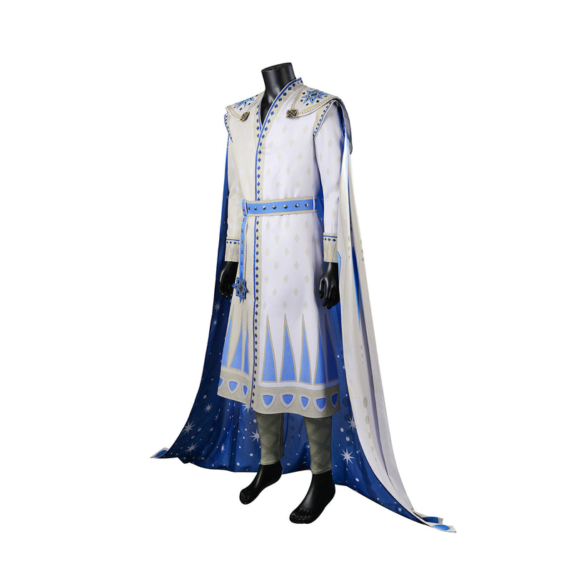 Wish King Magnifico Cosplay Costume Men White Starry Sky Cloak Palace Dress