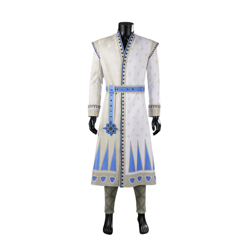 Wish King Magnifico Cosplay Costume Men White Starry Sky Cloak Palace Dress