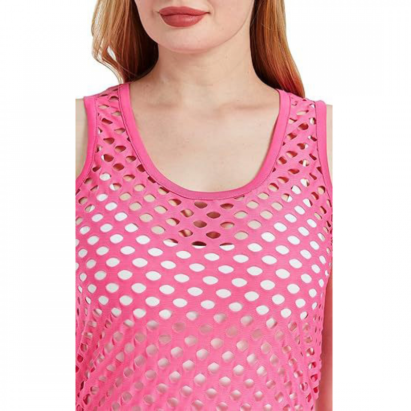 Women Casual Neon Fishnet Tank Slim Fit Party Blouse Vest