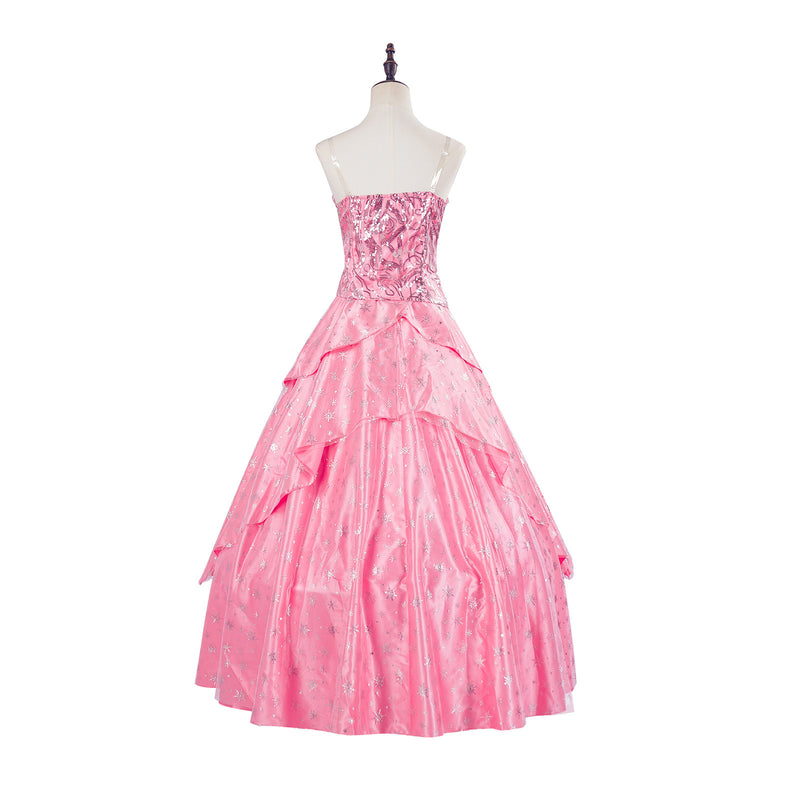 Film Wicked Glinda Cosplay Costume Pink Sequin Corset Skirt