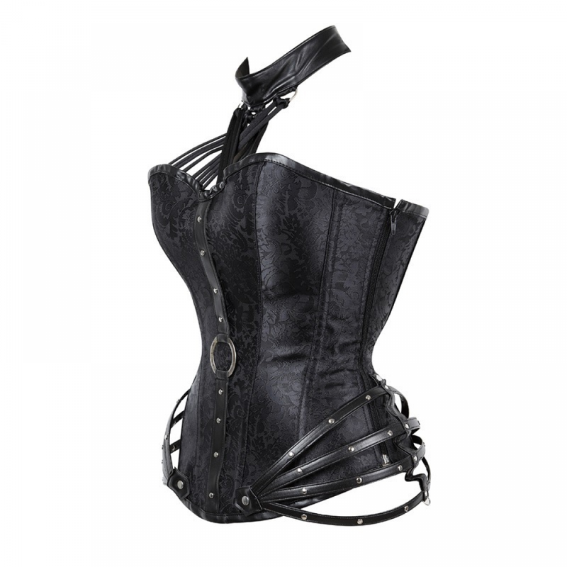 Women Gothic Corset Steel Boned Body Shaper Medieval Bustier Tops