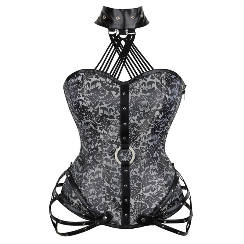 Women Gothic Corset Steel Boned Body Shaper Medieval Bustier Tops