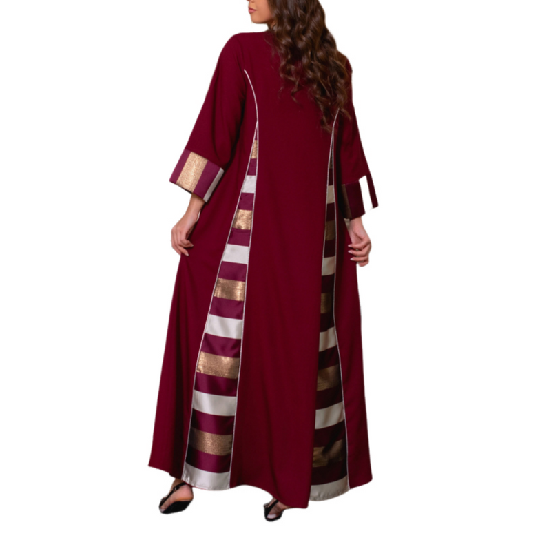 Women Islamic Dubai Robe Muslim Embroidery Applique Maxi Kaftan Dress