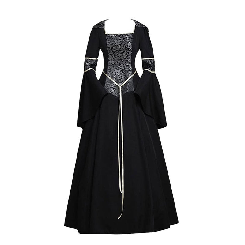 Women Medieval Gothic Witch Vampire Hooded Dress Fancy Costume