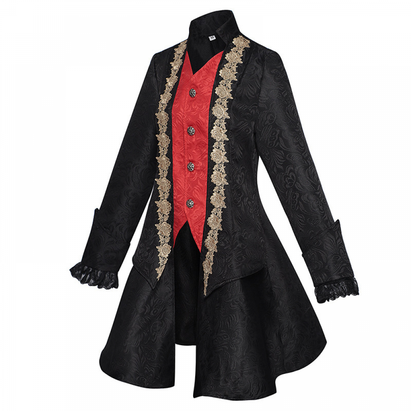 Women Medieval Jacket Embroidery Gothic Applique Steampunk Coat