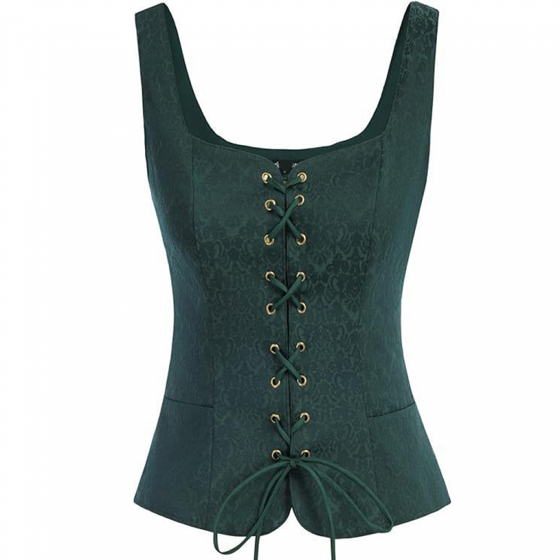 Women Pirate Cosplay Renaissance Vest Steampunk Medieval Bodice