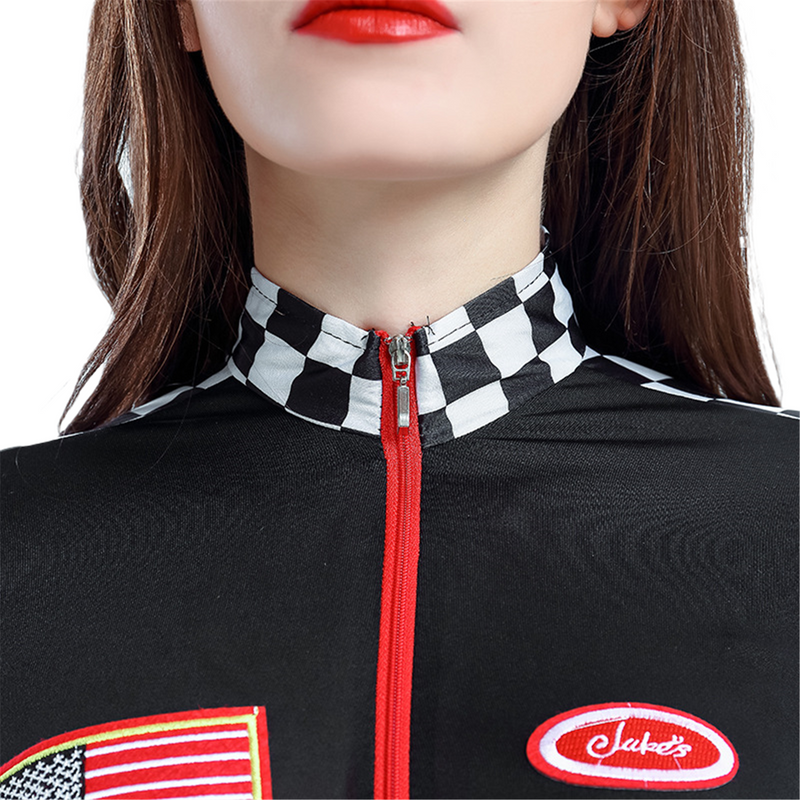 Women Racing Suit Cheerleader Cospaly Jumpsuit Motorcycle Uniform