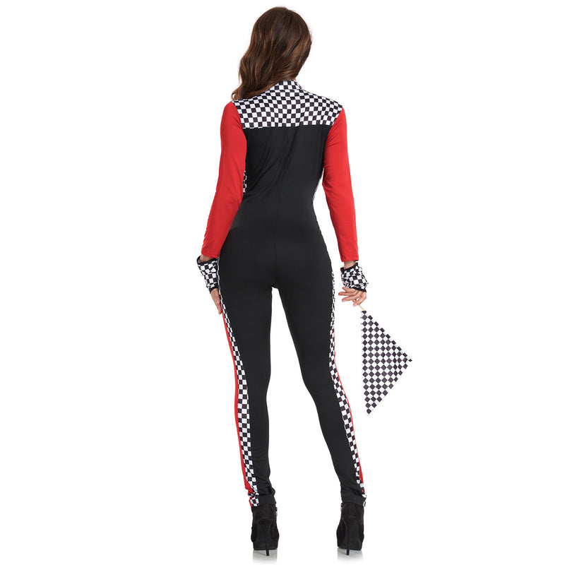 Women Racing Suit Cheerleader Cospaly Jumpsuit Motorcycle Uniform