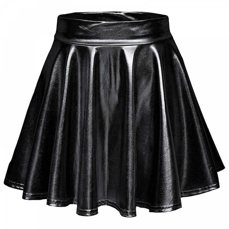 Women Shiny Metallic Skirt Rave Party Dance Holographic Clubwear Skorts