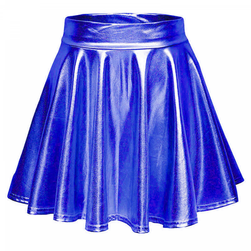 Women Shiny Metallic Skirt Rave Party Dance Holographic Clubwear Skorts