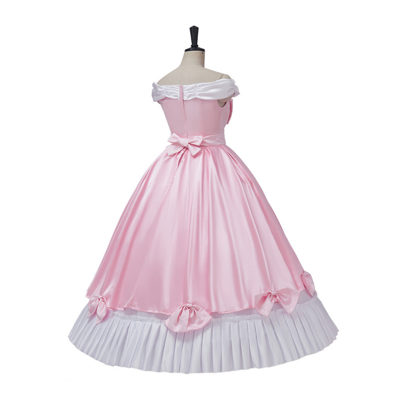 Cinderella Pink Princess Cosplay Costume Dress Up Ball Gown