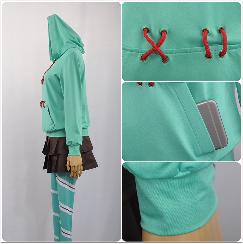 Vanellope von Schweetz Cosplay Hoodie & Skirt Set