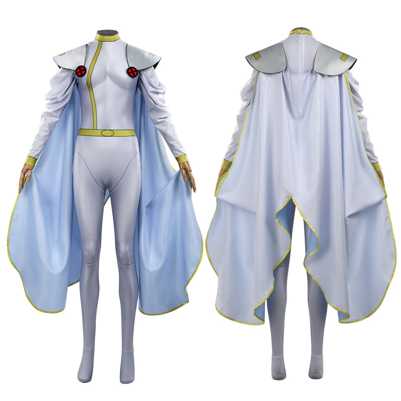 Marvel Superhero X-Men Storm Ororo Munroe Cosplay Costume Women Jumpsuit with Cloak