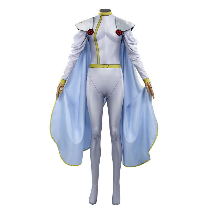 Marvel Superhero X-Men Storm Ororo Munroe Cosplay Costume Women Jumpsuit with Cloak