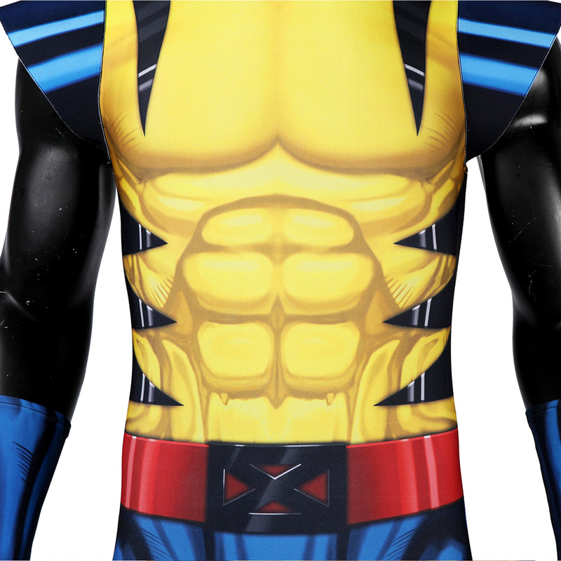 X-Men '97 Wolverine James Howlett Cosplay Costume Men Jumpsuit with Helmet Bodysuit Set