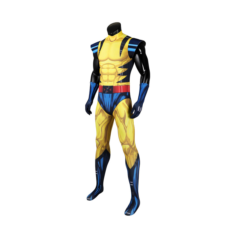 X-Men '97 Wolverine James Howlett Cosplay Costume Men Jumpsuit with Helmet Bodysuit Set