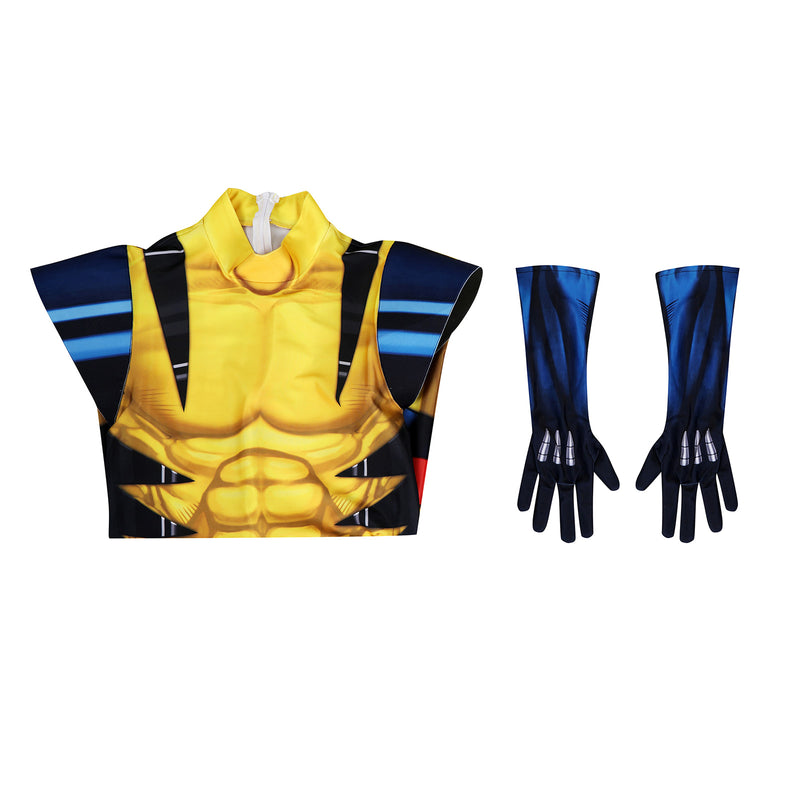 X-Men '97 Wolverine James Howlett Cosplay Costume Men Jumpsuit with Helmet Bodysuit Set