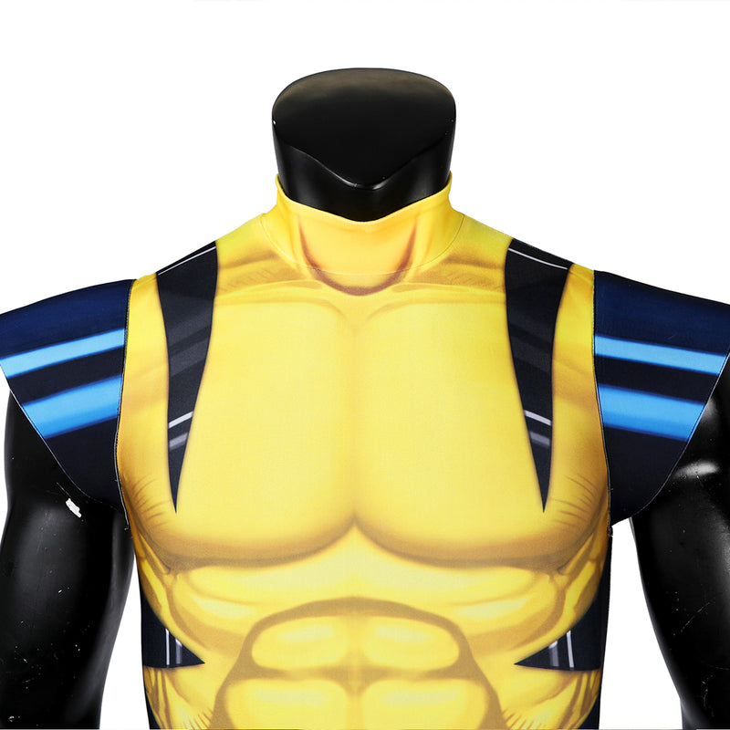 X-Men '97 Wolverine James Howlett Cosplay Costume Men Jumpsuit with Helmet Bodysuit Set