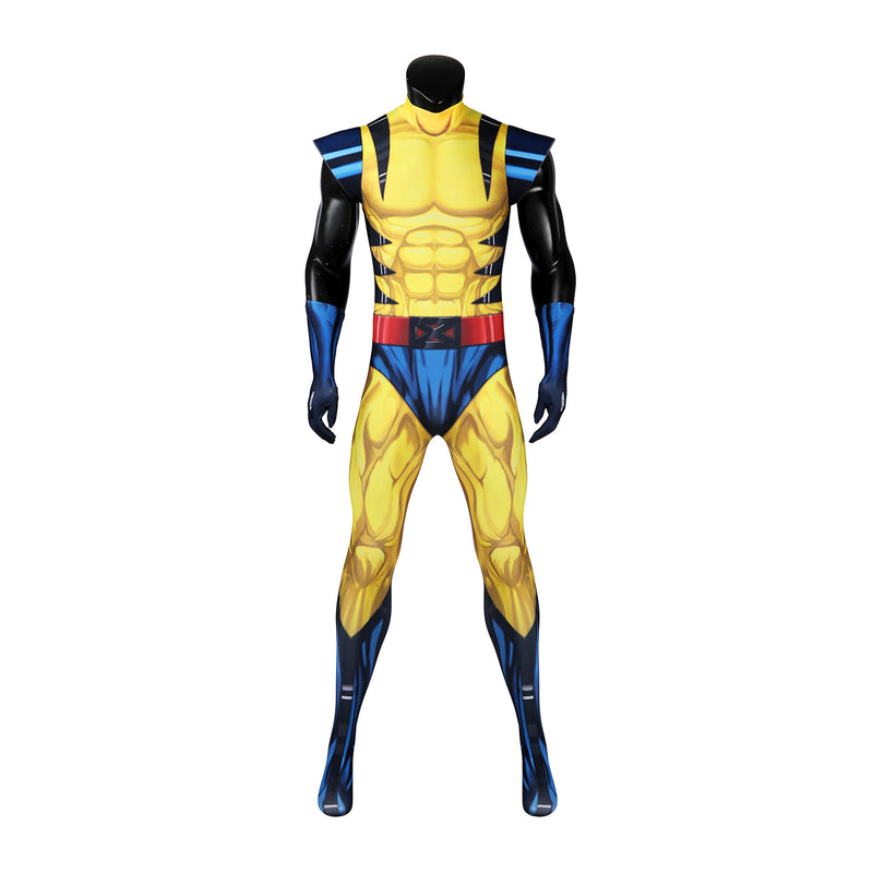 X-Men '97 Wolverine James Howlett Cosplay Costume Men Jumpsuit with Helmet Bodysuit Set