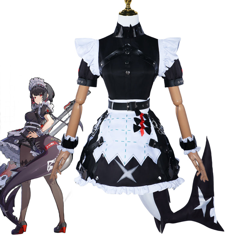 Zenless Zone Zero Ellen Joe Cosplay Costume Maid Dress Tail