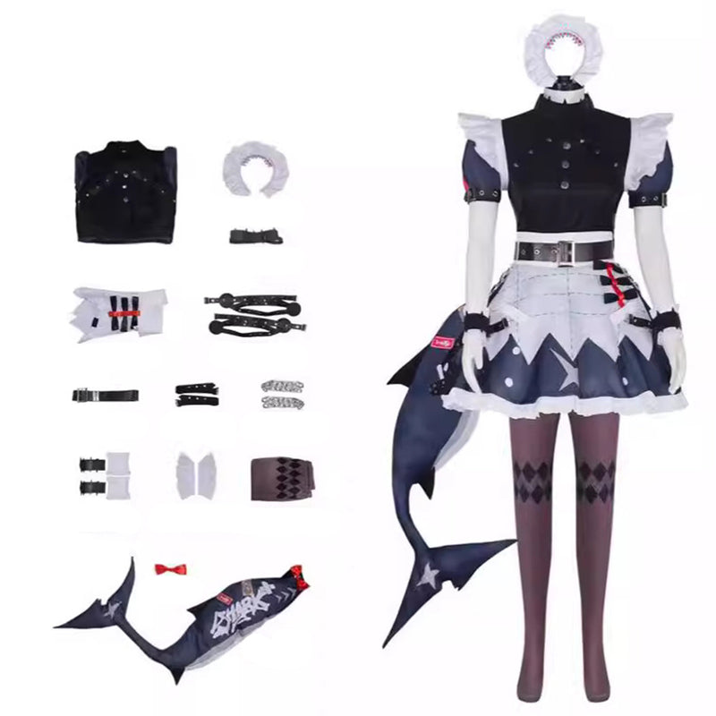 Zenless Zone Zero Ellen Joe Cosplay Costume Maid Clothing Shark Tail Uniform