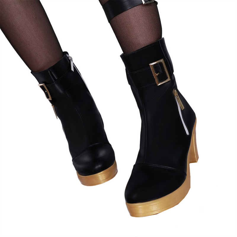 Zenless Zone Zero Hoshimi Miyabi Cosplay Shoes Boots Women Men Black High Heels