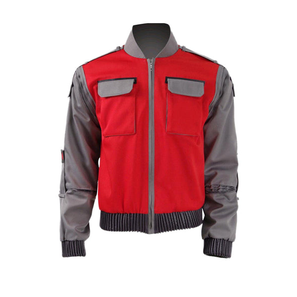 Back to the Future Marty Mcfly Cosplay Costume Zipper Jacket Coat