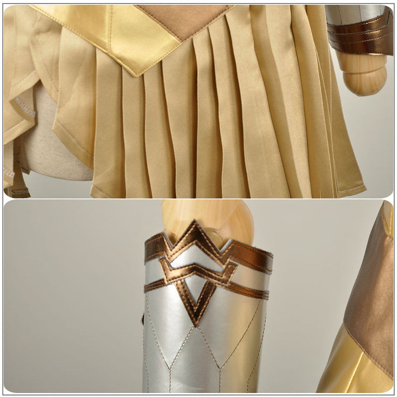 Batman v Superman:Dawn of Justice Wonder Woman Cosplay Costume DC Comics Golden Dress Skirt-6