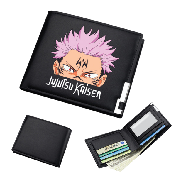 AwwwCos Anime Jujutsu Kaisen Itadori Yuji Gojo Satoru Sukuna Wallets Artificial Leather Slim Bi-Fold Wallet Multi Purpose Wallet